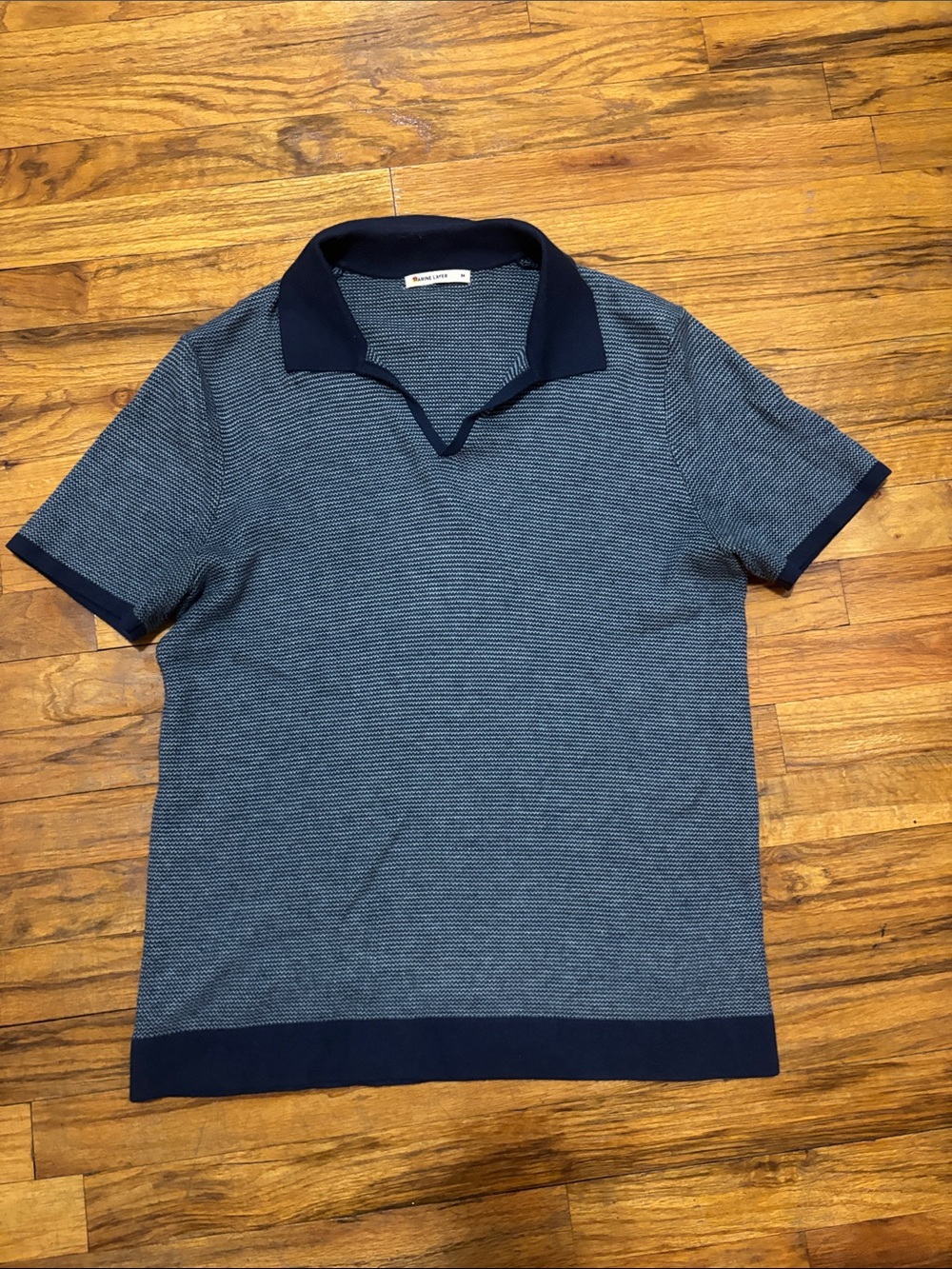 Marine Layer Men's Johnny Collar Polo Shirt with Contrast Collar